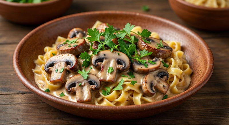 Vegan Mushroom Stroganoff
