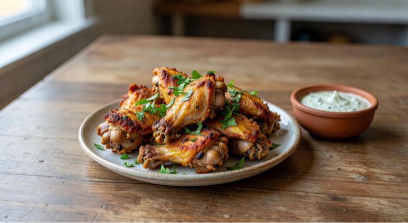 Al Pastor Chicken Wings with Cilantro Lime Crema